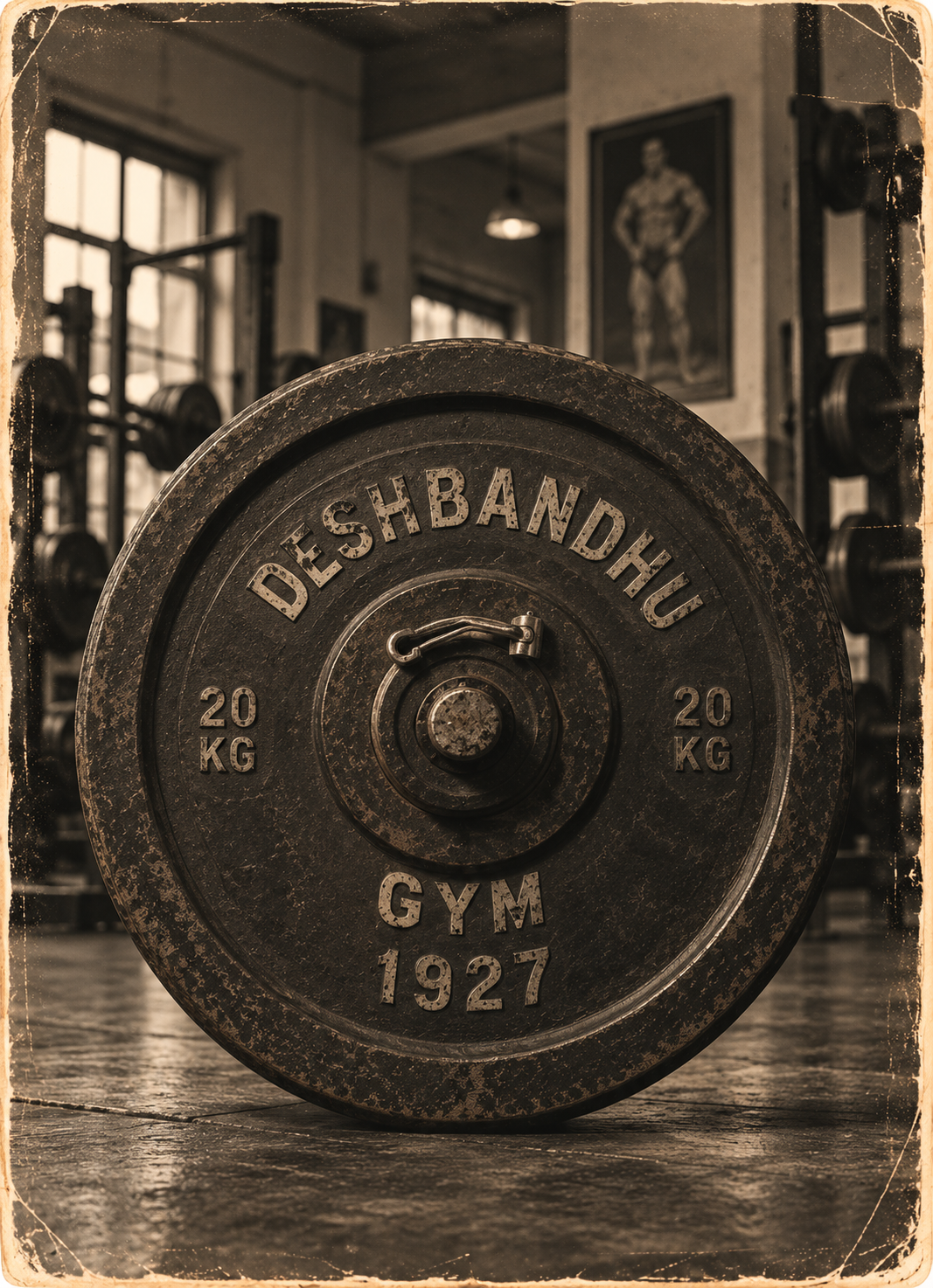 Deshbandhu Gym Bankura founding plate, established 1927
